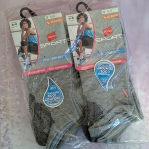 Hanes Sport Women's No Show Socks - Gray Cool Comfort.